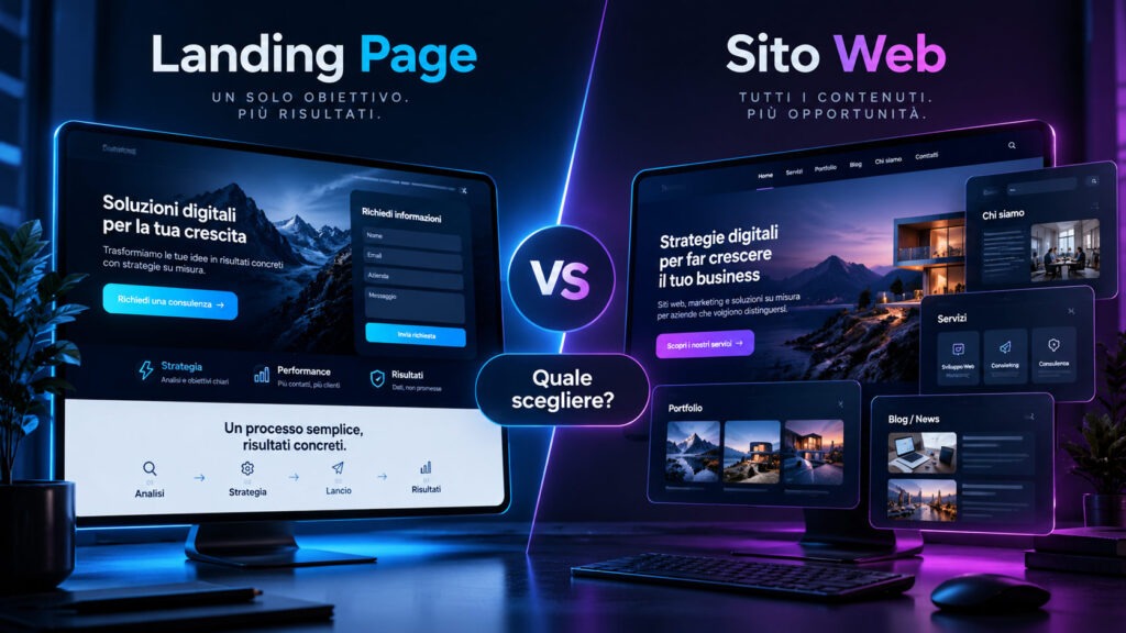 scegliere tra sito web o landing page